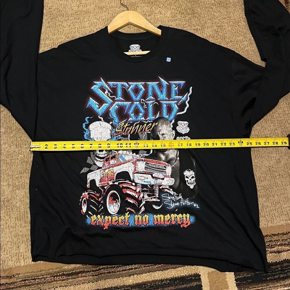 WWE Stone Cold Black Long Sleeve Shirt - Picture 8 of 10